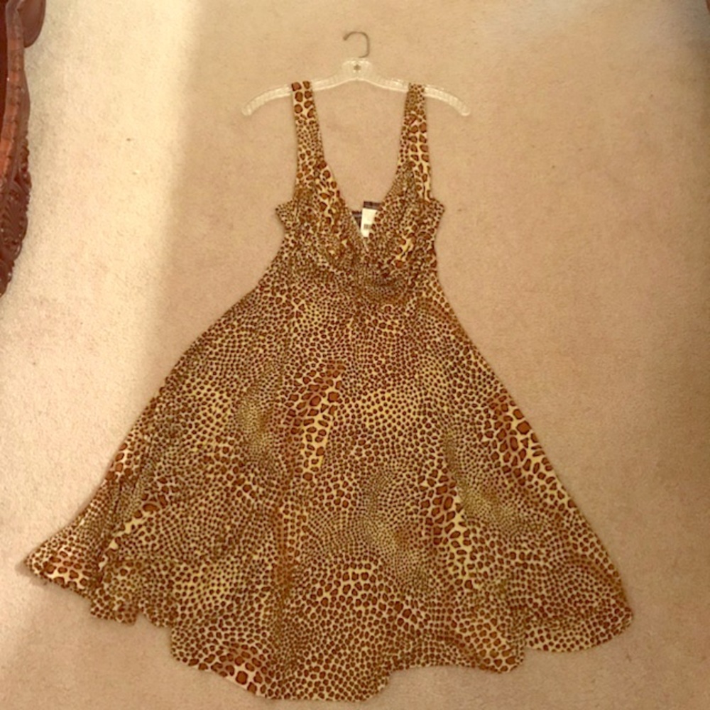 Cheetah Print Midi Twist Flair Dress